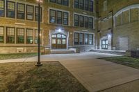Night view of residential area in Detroit, Michigan, USA
