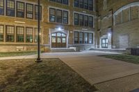 Night view of residential area in Detroit, Michigan, USA