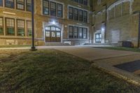 Night view of residential area in Detroit, Michigan, USA