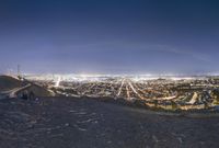 Night View of San Francisco Skyline from Mountain Range