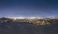 Night View of San Francisco Skyline from Mountain Range