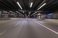 Night View of Straight Road in Chicago, Illinois