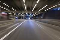 Night View of Straight Road in Chicago, Illinois