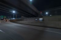 Night view of underpass and bridge in New York City