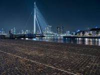 Nighttime in Amsterdam: Cityscape with Lit Streets