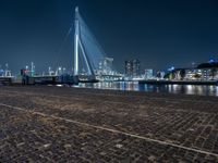 Nighttime in Amsterdam: Cityscape with Lit Streets