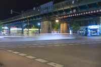 Nighttime in Berlin: Bridge and City Lights