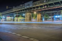 Nighttime in Berlin: Bridge and City Lights