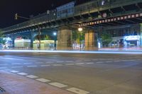 Nighttime in Berlin: Bridge and City Lights