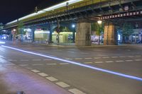 Nighttime in Berlin: Bridge and City Lights