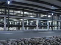 Nighttime in Berlin: A Steel Bridge and Modern Architecture