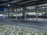 Nighttime in Berlin: A Steel Bridge and Modern Architecture