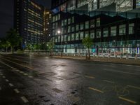 Nighttime in Berlin's Business District: Illuminated by City Lights