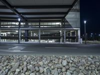 Nighttime in Berlin: City Lights Illuminating Bridges and Underpasses