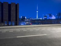 Nighttime in Berlin: Cityscape Illuminated by Artificial Light