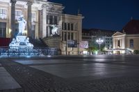 Nighttime in Berlin: Cityscape Lights Reflected in the Water