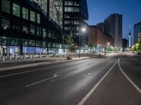 Nighttime Berlin Cityscape: Illuminated by Street Lights