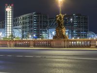 Nighttime in Berlin: Cityscape with Street Lights