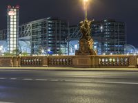 Nighttime in Berlin: Cityscape with Street Lights