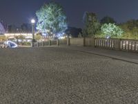 Nighttime Berlin Cobblestone Streets in Europe