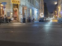 Nighttime in Berlin, Germany: City Street Illuminated