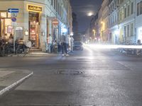 Nighttime in Berlin, Germany: City Street Illuminated