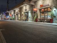 Nighttime in Berlin, Germany: City Streets Illuminated by Streetlights