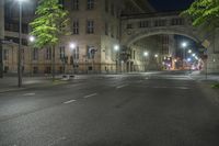 Nighttime in Berlin: Street Lights and Buildings