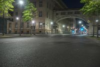 Nighttime in Berlin: Street Lights and Buildings