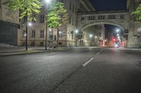 Nighttime in Berlin: Street Lights and Buildings