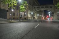 Nighttime in Berlin: Street Lights and Buildings