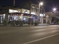 Nighttime Chicago City Streets in a Mixed-Use Neighborhood