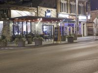 Nighttime Chicago City Streets in a Mixed-Use Neighborhood