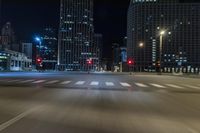 Nighttime Chicago Cityscape in Illinois, USA