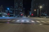 Nighttime Chicago Cityscape in Illinois, USA