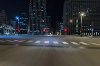 Nighttime Chicago Cityscape in Illinois, USA