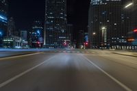 Nighttime Chicago Cityscape in Illinois, USA