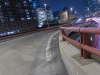 Nighttime in Chicago: Cityscape with Lighted Bridge
