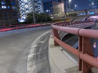 Nighttime in Chicago: Cityscape with Lighted Bridge