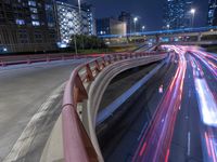 Nighttime in Chicago: Cityscape with Lighted Bridge