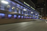 Nighttime in Chicago: Cityscape with Streaks of Light