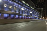 Nighttime in Chicago: Cityscape with Streaks of Light