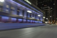 Nighttime in Chicago: Cityscape with Streaks of Light