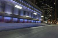 Nighttime in Chicago: Cityscape with Streaks of Light