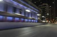 Nighttime in Chicago: Cityscape with Streaks of Light