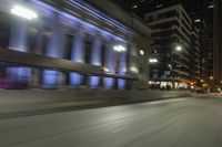 Nighttime in Chicago: Cityscape with Streaks of Light