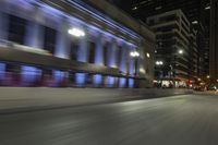 Nighttime in Chicago: Cityscape with Streaks of Light