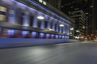 Nighttime in Chicago: Cityscape with Streaks of Light