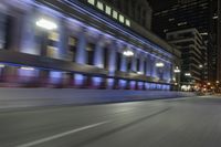 Nighttime in Chicago: Cityscape with Streaks of Light