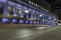 Nighttime in Chicago: Cityscape with Streaks of Light